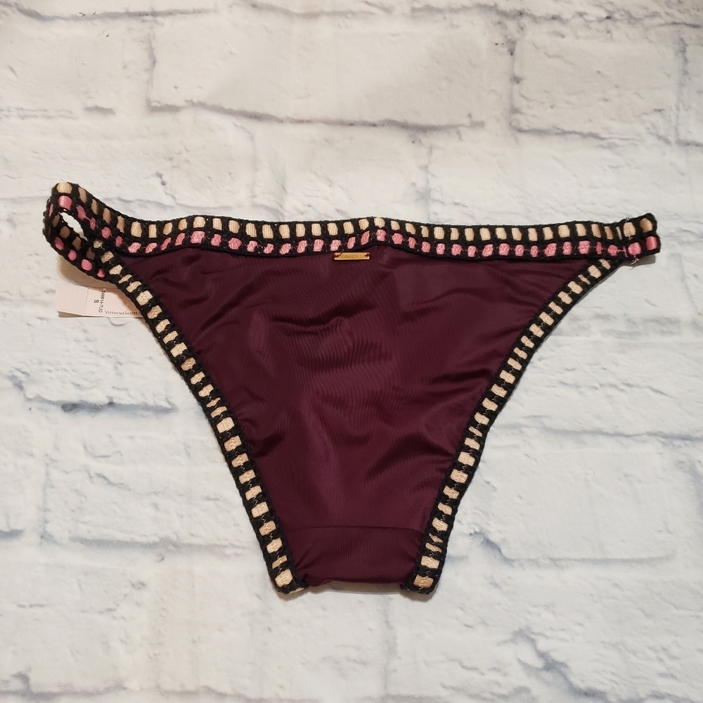 Victoria's Secret Burgundy and Pink Bikini Bottom - Picture 2 of 5